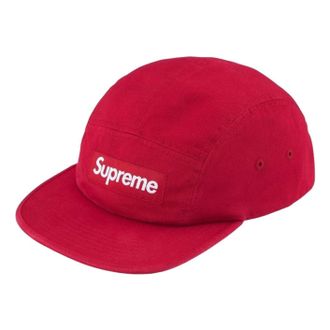 SUPREME SS26 Washed Chino Twill Camp Cap Red SUP-SS26-1000-RED