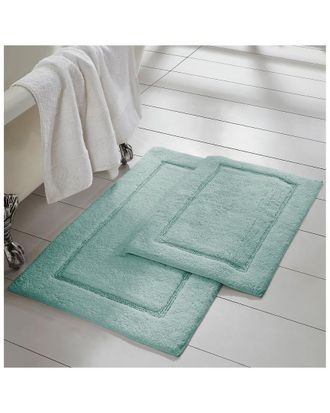 Allure Bridals Modern Threads 2-Pack Solid Loop With Non-Slip Backing Bath Mat Set