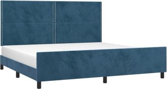 vidaXL Vidaxl - Estructura Cama Sin Colch&oacute;n Terciopelo Azul Oscuro 200x200 Cm