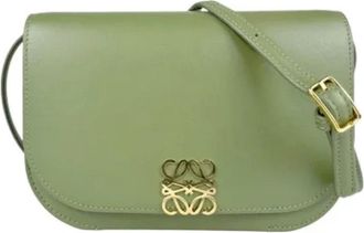 Loewe Pre-owned Cross Body Bags, female, Green, Size: ONE SIZE Pre-owned Leather shoulder-bags