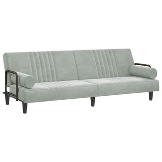 vidaXL Vidaxl - Sof&aacute; Cama Con Reposabrazos Terciopelo Gris Claro