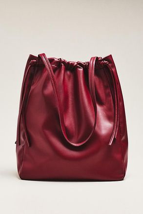Maeve Slouchy Faux Leather Cinched Tote Bag