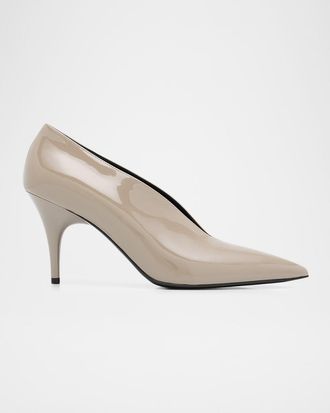 Gucci Musa Vernic Patent Leather Anklet Pumps