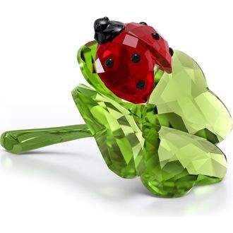 Swarovski Idyllia Ladybug & Clover Crystal Figurine in Multicolored at Nordstrom