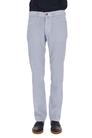 Jacob Cohen Striped Embossed Virgin Wool Pants