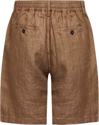 MC2 Saint Barth Mens Bermuda Shorts Sebastian Linen Brown