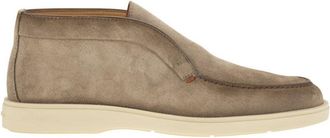 Santoni Suede Desert Boot With Smooth Rubber Sole
