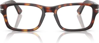 Persol 0po3364v Tortoiseshell Acetate Rectangular Eyeglasses with Arrow Detail