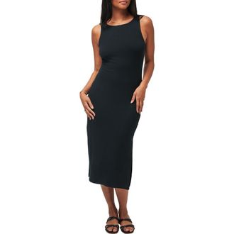 Travis Mathew Hadley Wood Sleeveless Rib Midi Dress in Black at Nordstrom Rack, Size Medium