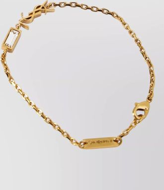 Saint Laurent cassandre chain bracelet emerald shape engraving