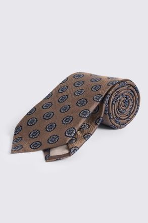 Moss Bronze Navy Silk Medallion Tie