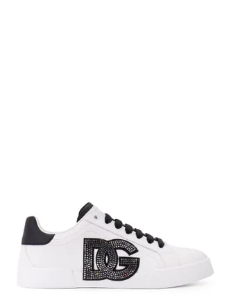 Dolce & Gabbana Portofino Light Strobel Leather Low-Top Sneakers-Donna