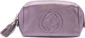 Gucci Pre-owned Gucci Metallic Leather Soho Cosmetic Pouch Ladies BVOTB2EN7DXG5NQT