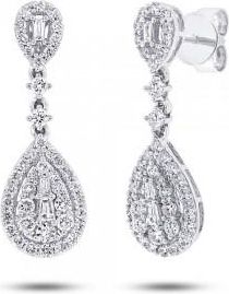 Allurez 1.09ct 18k White Gold Diamond Earrings