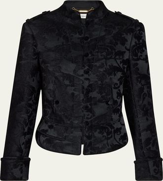 Chlo&eacute; Jacquard Velvet Single-Breasted Jacket
