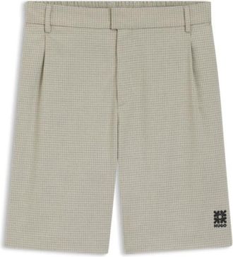 HUGO BOSS Relaxed-fit shorts with houndstooth pattern