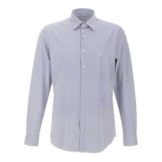 Michael Kors Performance Shirt - Heren - Zakelijke Overhemden - Blauw - S - Leer - Overhemden