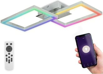 B.K.Licht B.k.licht - Plafoniera led smart WiFi, App e telecomando, controllo vocale, dimmerabile, cct luce calda, neutra, fredda, colorata rgb, iOS & Android