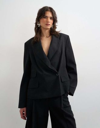 Topshop Blazer multitasche nero