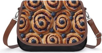 Generic Blueberry Cinnamon Rolls Fashion Womens Crossbody Bags Novelty Handbag Shoulder Bag Purse