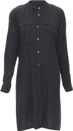 Dries Van Noten black washed cotton cargo pocket button front shirt FR36 XS
