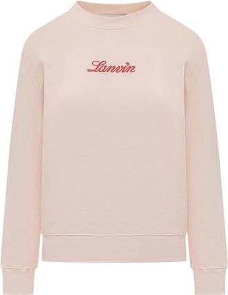 Lanvin Pink Logo Crew Neck Sweatshirt