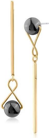 Jardin Mismatched Bar Faux Pearl Linear Earrings in Grey/Gold at Nordstrom Rack