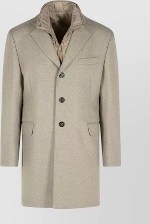 Fay simple notch lapel coat with flap pockets