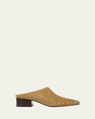 Vince 40mm August Studded Suede Clogs