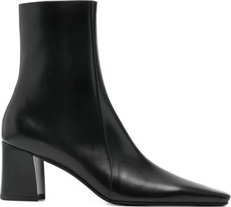 Saint Laurent Stivali con punta quadrata e tacco largo - Nero