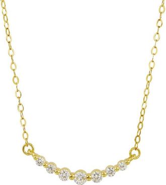 Savvy Cie Jewels Silver Cz Cluster Necklace