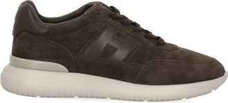 Hogan Brown Suede Low-Top Sneakers