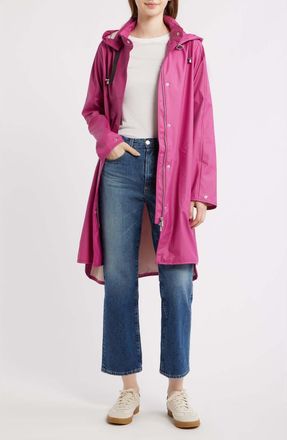 Ilse Jacobsen Hooded Raincoat in Magenta Haze at Nordstrom, Size 12 Us
