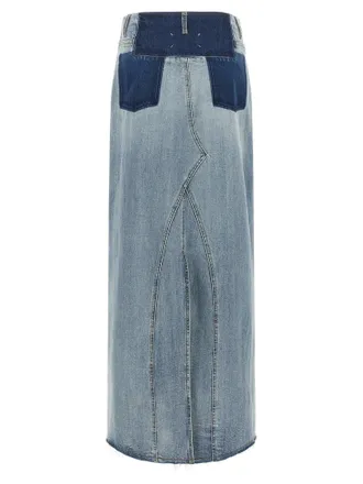 Maison Margiela Two-Tone Denim Skirt - Blue