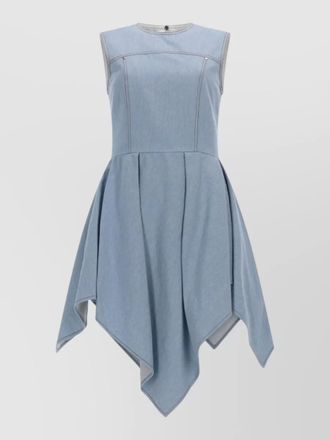 Msgm denim asymmetric knee-length dress