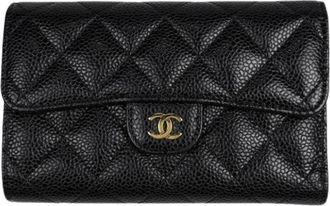Chanel Pre-owned Portemonnee (drievoudig) - Dames - Vintage Accessoires - Zwart - ONE Size - Leer - Vintage