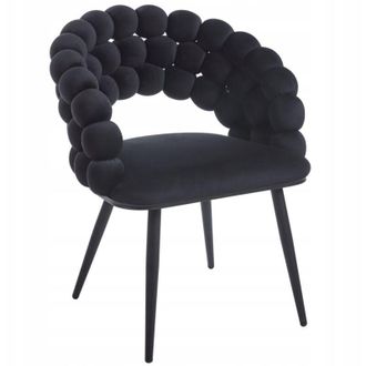 OEM Silla Tapizada Negra Para Sala De Estar Y Comedor Glamour Bubble Velvet