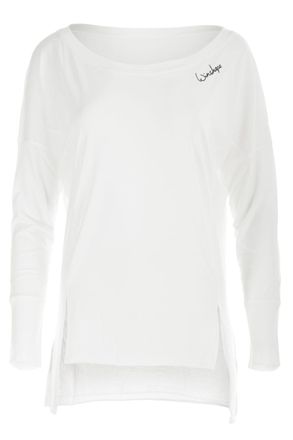 Winshape Langarmshirt WINSHAPE MCS003, Damen, Gr. XXL, weiss (vanilla, wei&szlig;), 50% Modal, 50% Baumwolle, U-Boot-Ausschnitt, Shirts Langarmshirt, mit verl&auml;ngerte