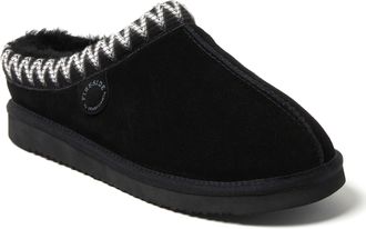 Dearfoams Fireside by Dearfoams Mens Grafton Genuine Shearling Clog Slipper with Taping
