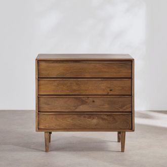 Maisons du monde C&oacute;moda de 4 cajones de madera de mango 86 cm
