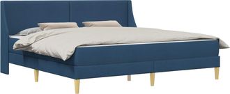 vidaXL Estructura De Cama Con Colch&oacute;n Azul 180 X 200 Cm Poli&eacute;ster Vidaxl
