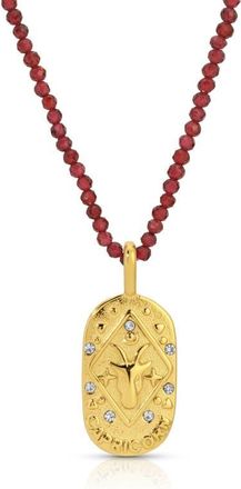 Kozakh Sunrise Zodiac Pendant Necklace in Gold/red Capricorn at Nordstrom