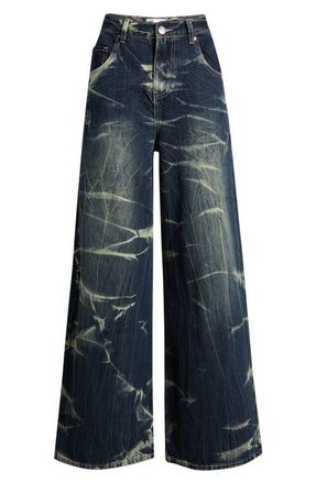 YMI Billie Baggy Wide Leg Jeans in Dark Blue at Nordstrom, Size 11
