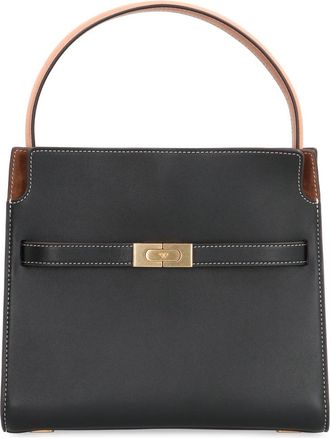 Tory Burch Radziwill Leren Handtas met Su&egrave;de Inzetstukken - Dames - Handtassen - Zwart - ONE Size - Su&egrave;de - Tassen