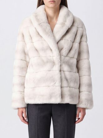Yves Salomon Fur Coat Woman color White