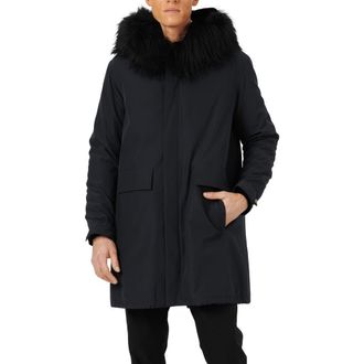 Gorski Parka With Genuine Shearling Trim in Navy/black at Nordstrom, Size Xx-Large