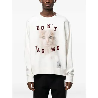 Miharayasuhiro Cat Print Graphic Sweatshirt - White