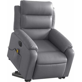 vidaXL Vidaxl - Poltrona Alzapersona Elettrica Reclinabile Grigio in Similpelle