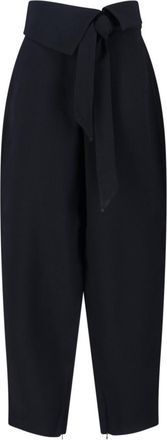 The Attico Cropped Black Trousers With High Waist