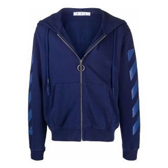 Off-white Mens Off-White FW21 Stripe Zipper Ordinary Version Blue OMBE001F21FLE0034545